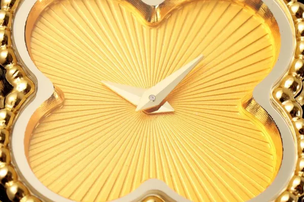 Van Cleef & Arpels Alhambra Yellow Gold Dial Watch with Navy Leather Strap Watches - 45