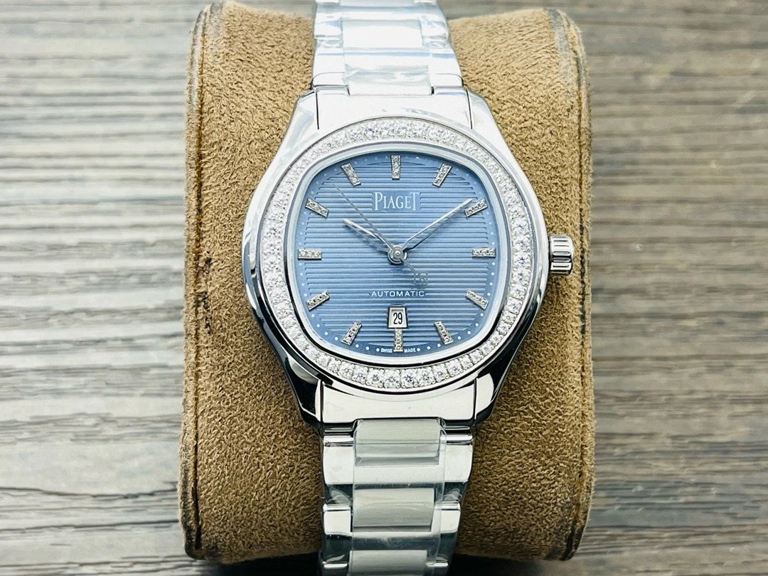 Piaget Automatic Blue Diamond Encrusted Watch