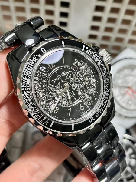 Chanel J12 White Ceramic Diamond Dial Watch Watches - 36