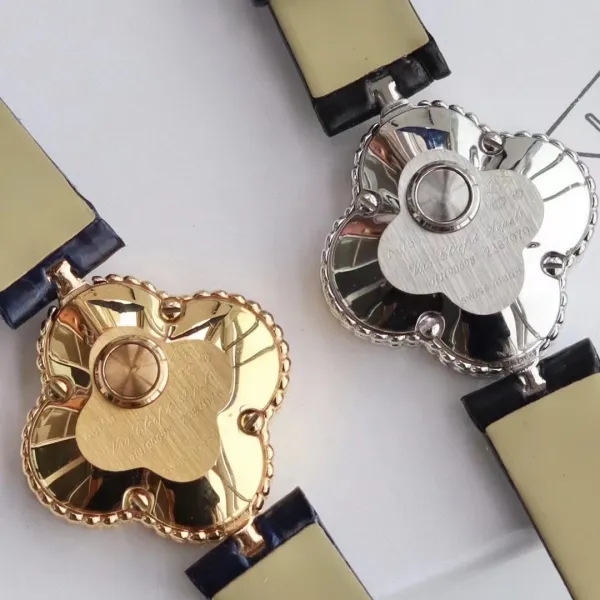 Van Cleef & Arpels Alhambra Yellow Gold Dial Watch with Navy Leather Strap Watches - 29