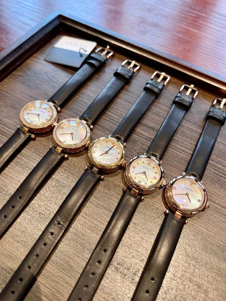 Gucci G-Timeless Mini Mother-of-Pearl Dial Black Leather Watch Watches - 54