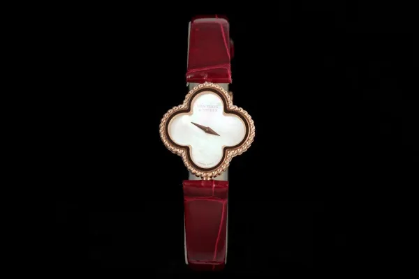 Van Cleef & Arpels Alhambra Yellow Gold Dial Watch with Navy Leather Strap Watches - 32