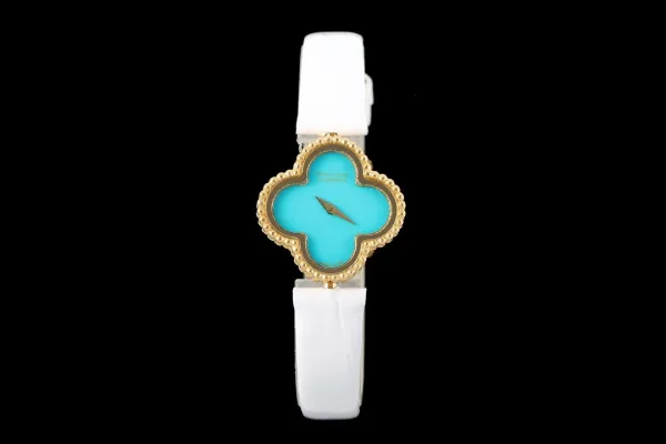 Van Cleef & Arpels Alhambra Yellow Gold Dial Watch with Navy Leather Strap Watches - 59
