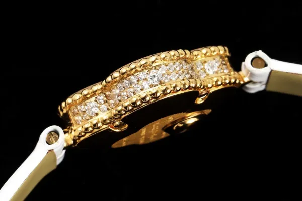 Van Cleef & Arpels Alhambra Yellow Gold Dial Watch with Navy Leather Strap Watches - 73