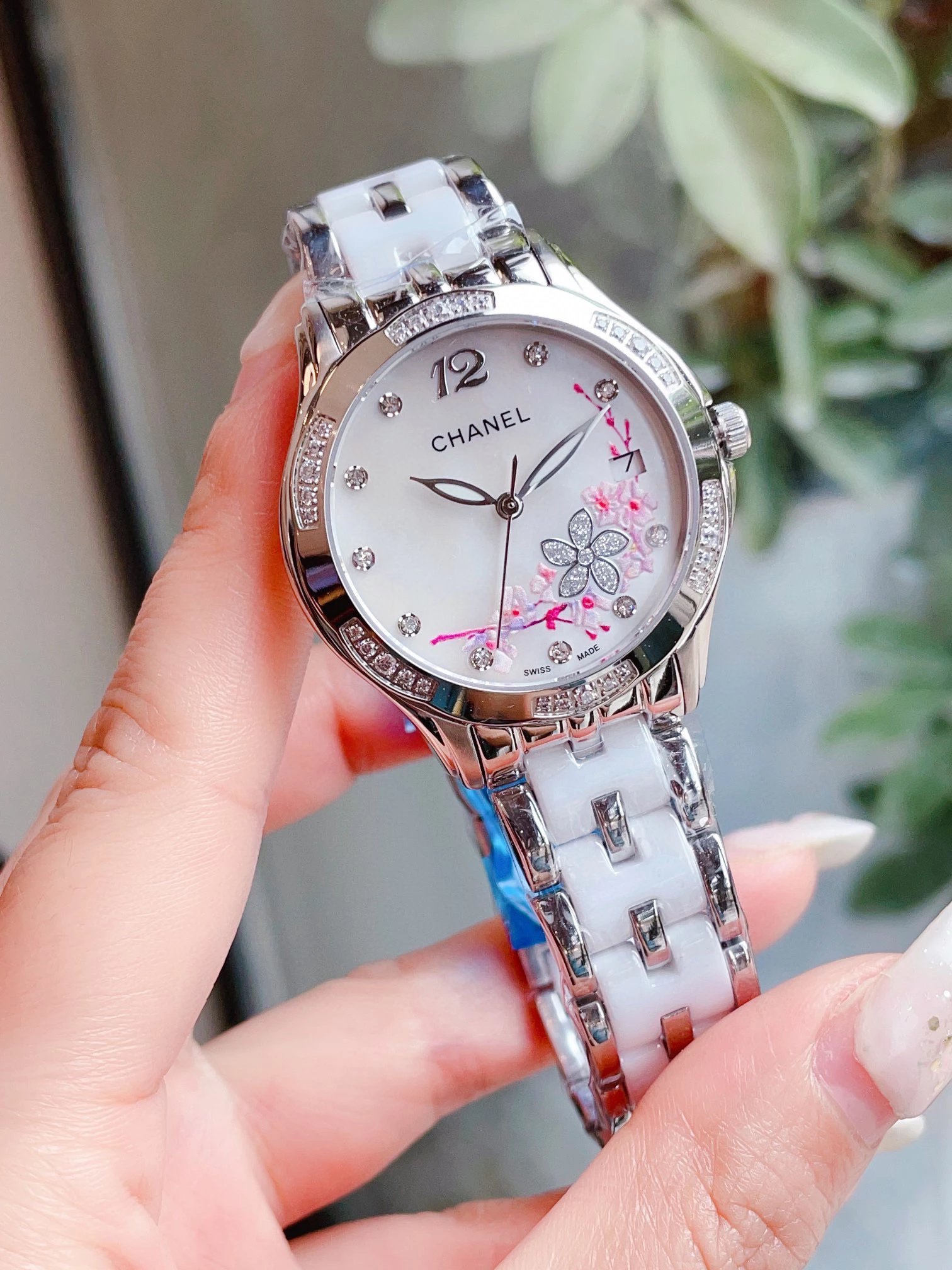 Chanel Mademoiselle Prive Cherry Blossom Ceramic Watch Rose Gold and Silver Watches - 13