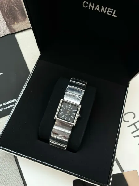 Chanel Premiere Black Dial Silver-Tone Watch Watches - 32