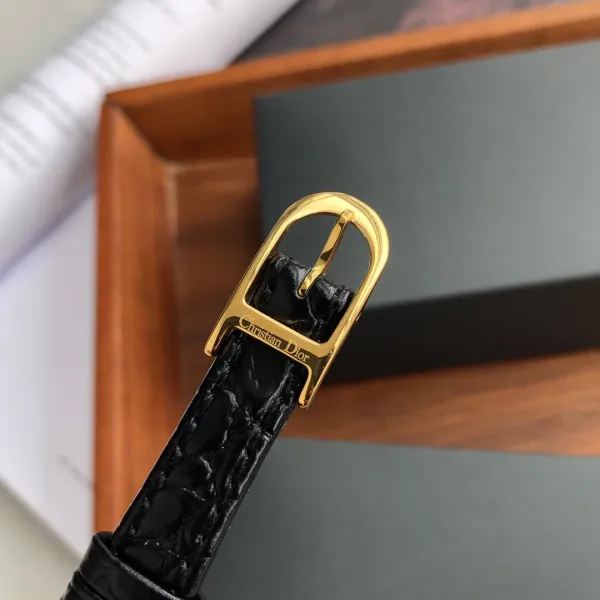 Dior La D de Dior Gold-Tone White Dial Tan Leather Watch Watches - 19