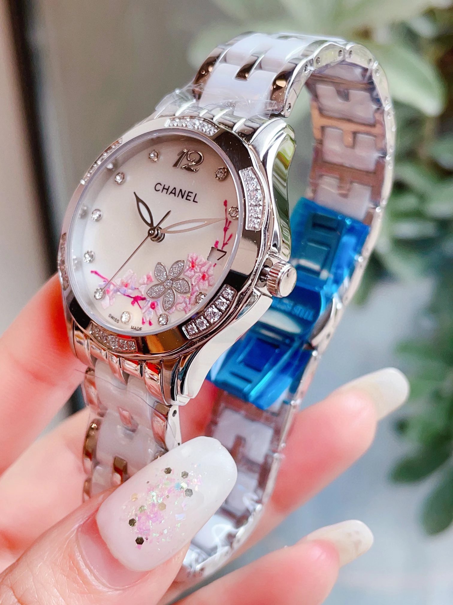 Chanel Mademoiselle Prive Cherry Blossom Ceramic Watch Rose Gold and Silver Watches - 16