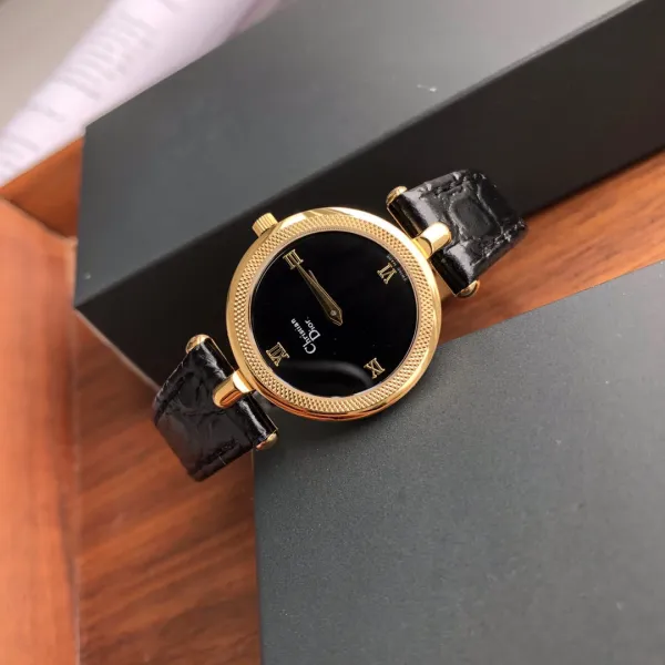 Dior La D de Dior Gold-Tone White Dial Tan Leather Watch Watches - 15