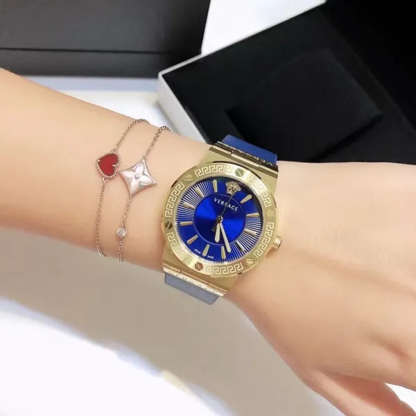 Versace Palazzo Empire Blue Gold Quartz Watch Watches - 14