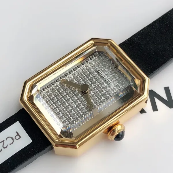 Chanel Première Rock Gold Paved Diamond Watch Black Strap Watches - 10