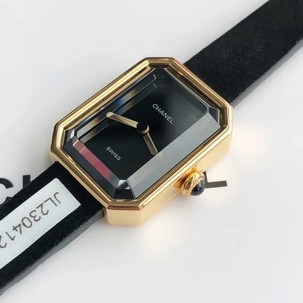 Chanel Première Rock Gold Paved Diamond Watch Black Strap Watches - 23