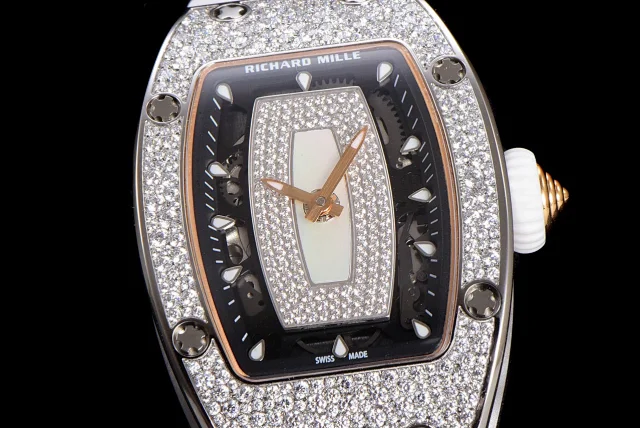 Richard Mille Watches Diamond-Set Tonneau Watch with White Strap product detail image 32