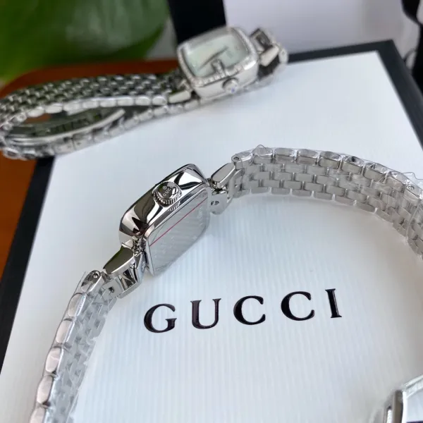 Gucci G-Gucci Square Black Dial Gold-Tone Diamond-Set Watch Watches - 17