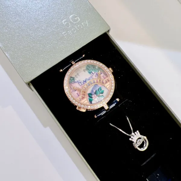 Van Cleef & Arpels Poetic Complications Lady Arpels Heures Florales Watch Navy Blue Leather Watches - 23