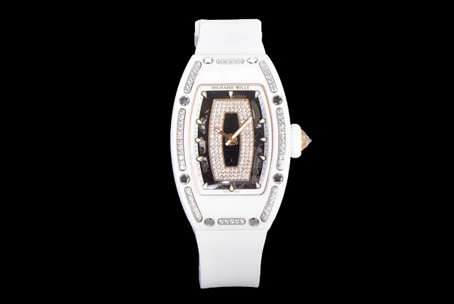 Richard Mille Watches Diamond-Set Tonneau Watch with White Strap product detail image 43