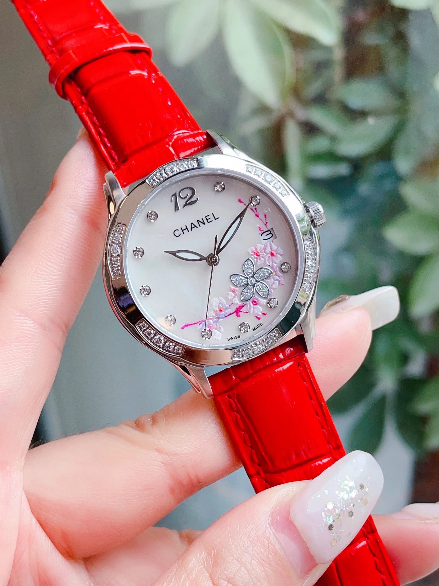 Chanel Mademoiselle Prive Cherry Blossom Ceramic Watch Rose Gold and Silver Watches - 33