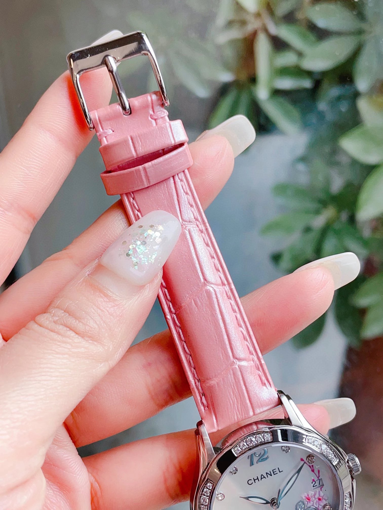 Chanel Mademoiselle Prive Cherry Blossom Ceramic Watch Rose Gold and Silver Watches - 36