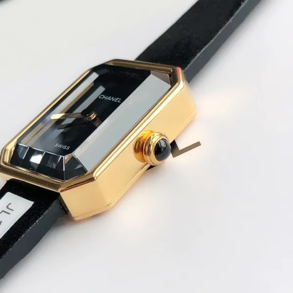 Chanel Première Rock Gold Paved Diamond Watch Black Strap Watches - 24