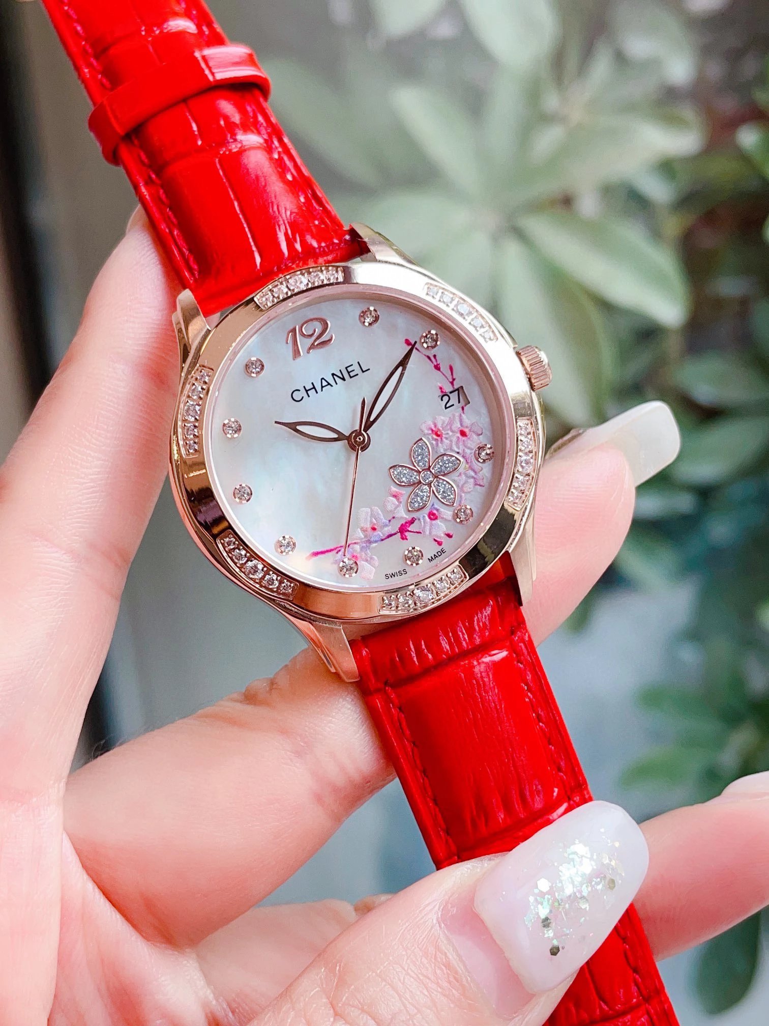 Chanel Mademoiselle Prive Cherry Blossom Ceramic Watch Rose Gold and Silver Watches - 24