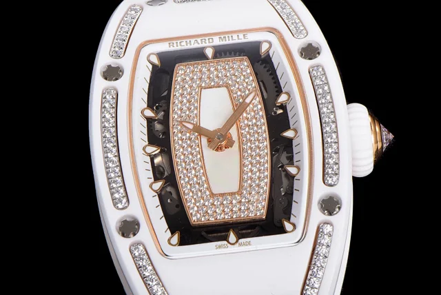 Richard Mille Watches Diamond-Set Tonneau Watch with White Strap product detail image 64