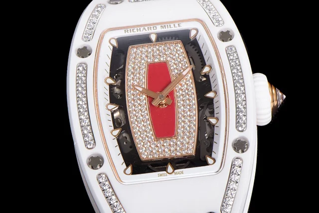 Richard Mille Watches Diamond-Set Tonneau Watch with White Strap product detail image 56