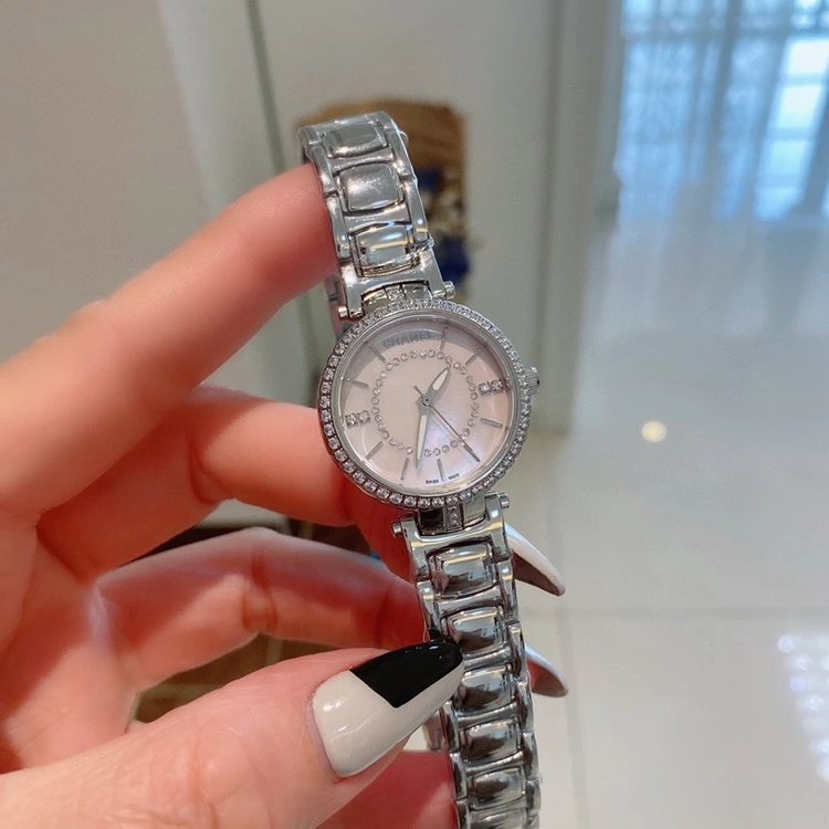 Silver Rhinestone Dial Bracelet Watch Elegant Women's Timepiece