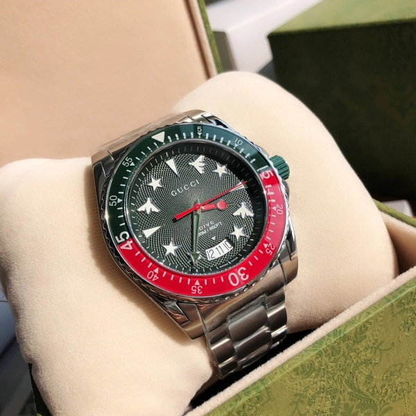 Gucci Dive Chronograph Silver Dial Steel Watch Watches - 4