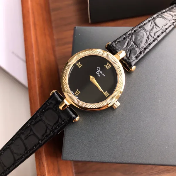 Dior La D de Dior Gold-Tone White Dial Tan Leather Watch Watches - 16