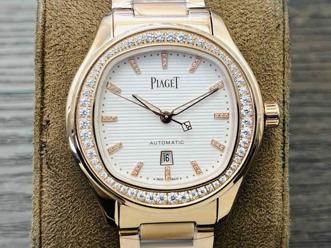 Design Piaget Polo Automatic White Dial Diamond Bezel Two-Tone Steel and Rose Gold Watch Watches - 5