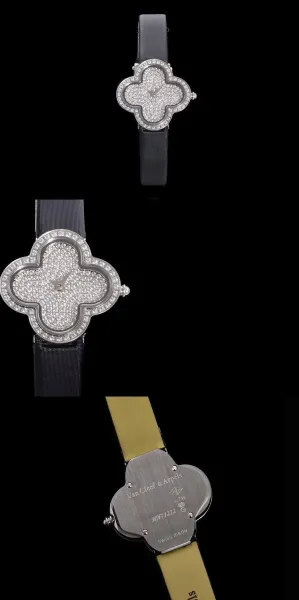 Cartier Panthère de Cartier Clover-Shaped Diamond Watch Blue Silk Strap Watches - 3