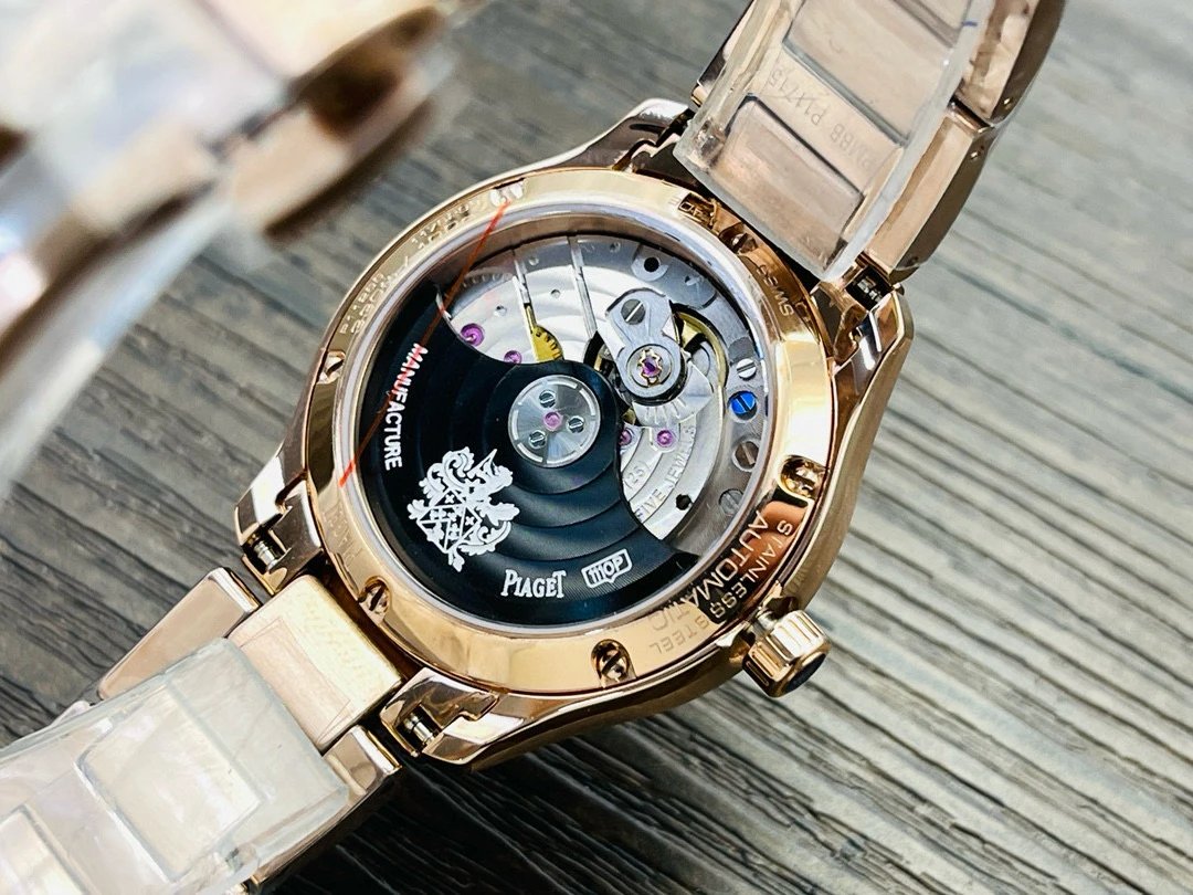 Design Piaget Polo Automatic White Dial Diamond Bezel Two-Tone Steel and Rose Gold Watch Watches - 17