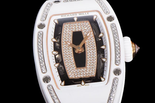 Richard Mille Watches Diamond-Set Tonneau Watch with White Strap product detail image 47