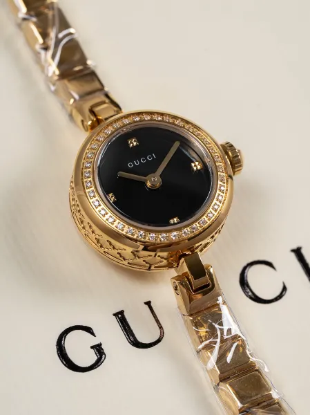 Gucci G-Timeless Mini Black Dial Gold-Tone Diamond-Set Watch Watches - 34