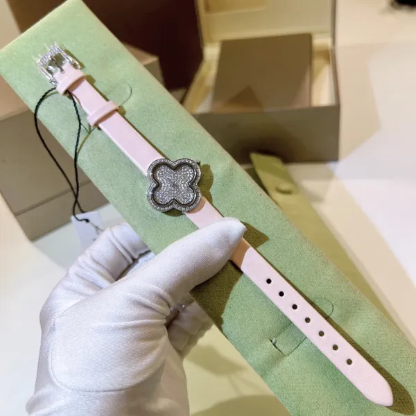 Cartier Panthère de Cartier Clover-Shaped Diamond Watch Blue Silk Strap Watches - 57