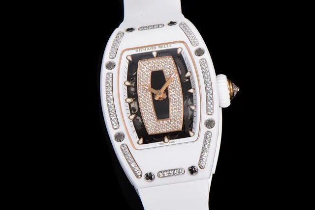 Richard Mille Watches Diamond-Set Tonneau Watch with White Strap product detail image 44