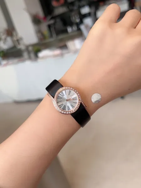 Design Piaget Limelight Gala Rose Gold Diamond-Set Black Leather Watch Watches - 18