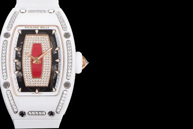 Richard Mille Watches Diamond-Set Tonneau Watch with White Strap product detail image 55