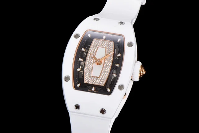 Richard Mille Watches Diamond-Set Tonneau Watch with White Strap product detail image 85