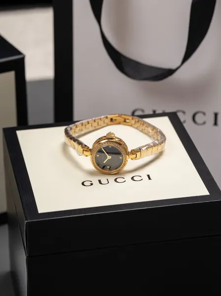 Gucci G-Timeless Mini Black Dial Gold-Tone Diamond-Set Watch Watches - 33