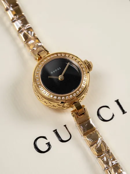Gucci G-Timeless Mini Black Dial Gold-Tone Diamond-Set Watch Watches - 52