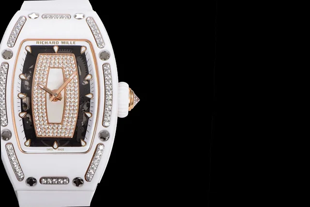Richard Mille Watches Diamond-Set Tonneau Watch with White Strap product detail image 63
