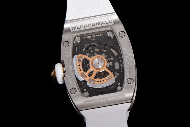 Richard Mille Watches Diamond-Set Tonneau Watch with White Strap product detail image 15