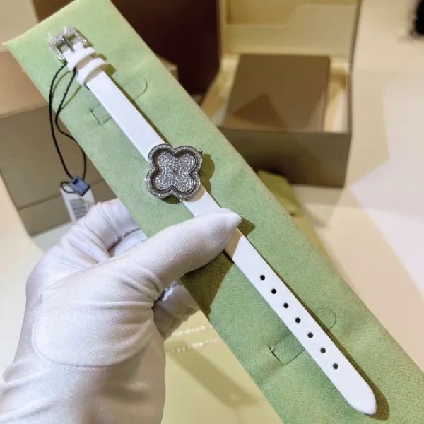 Cartier Panthère de Cartier Clover-Shaped Diamond Watch Blue Silk Strap Watches - 69