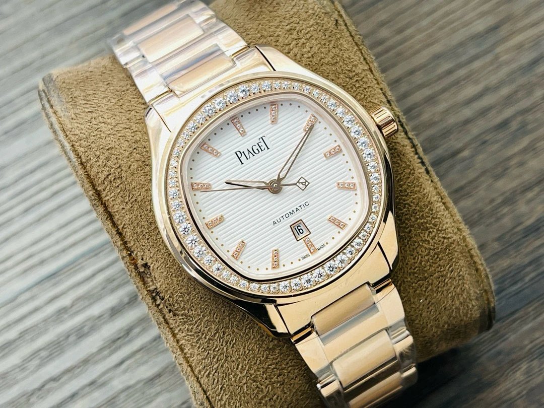 Design Piaget Polo Automatic White Dial Diamond Bezel Two-Tone Steel and Rose Gold Watch Watches - 3