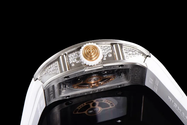 Richard Mille Watches Diamond-Set Tonneau Watch with White Strap product detail image 26