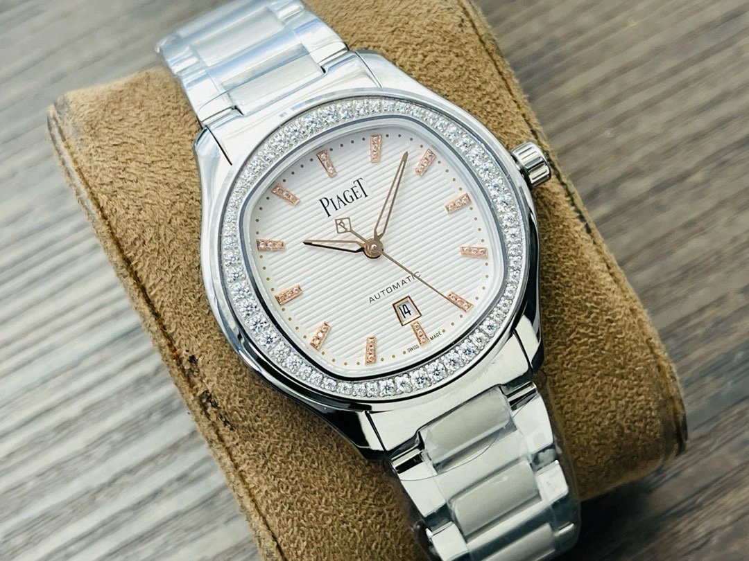 Design Piaget Polo Automatic White Dial Diamond Bezel Two-Tone Steel and Rose Gold Watch Watches - 57