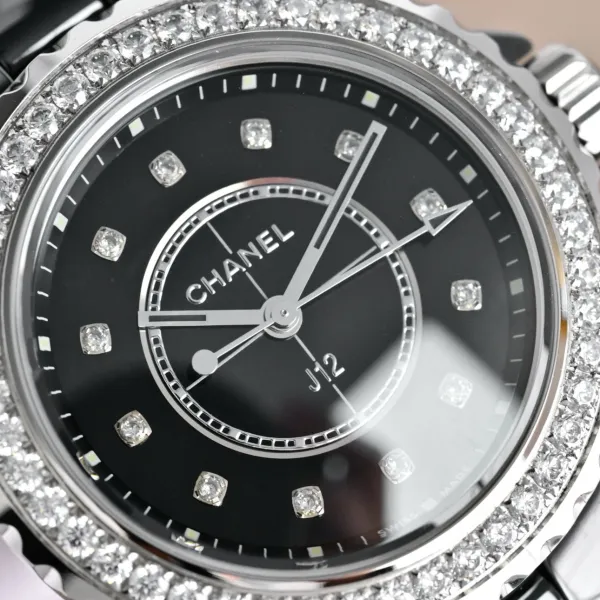 Chanel J12 Automatic White Ceramic Diamond Bezel Watch Watches - 33