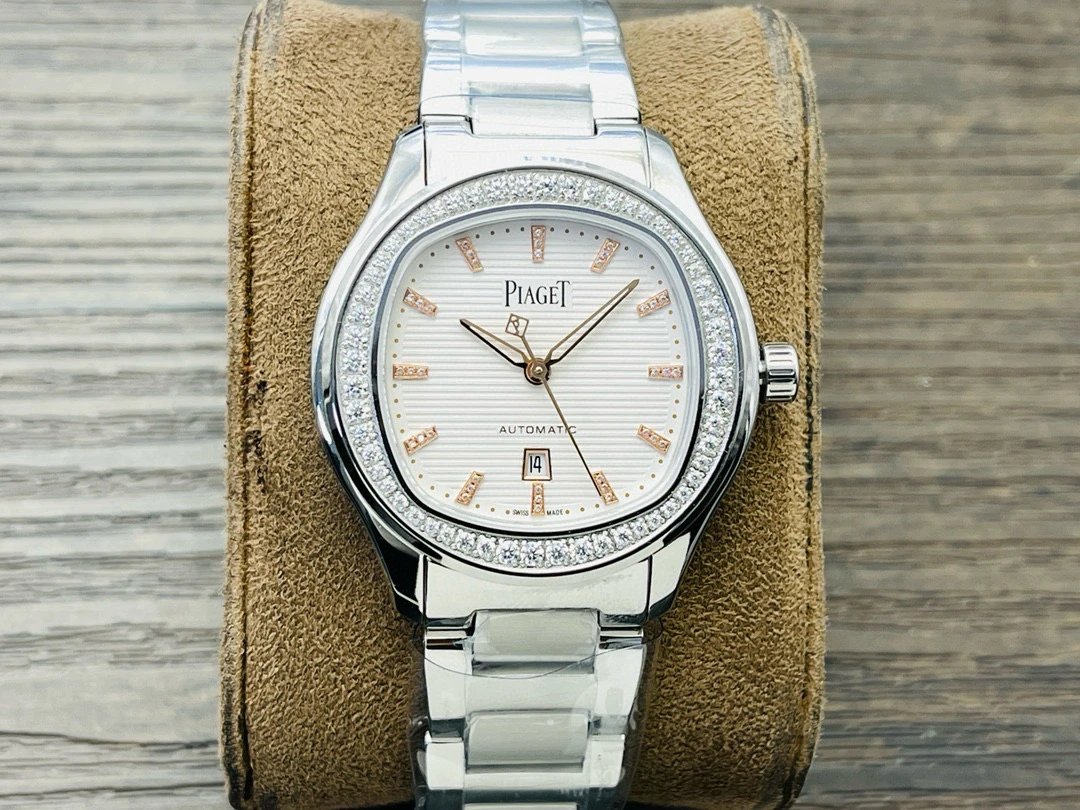 Design Piaget Polo Automatic White Dial Diamond Bezel Two-Tone Steel and Rose Gold Watch Watches - 56