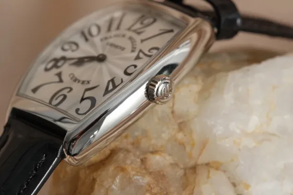 Franck Muller Curvex White Leather Strap Mechanical Watch Watches - 8